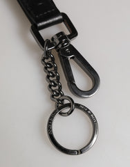 Dolce & Gabbana Blue Nylon Logo DG Crown Men's Holder Keychain Keyring