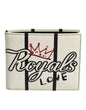 Dolce & Gabbana White Leather DG Crown Royals Bifold Card Holder Wallet