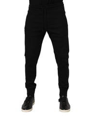 Dolce & Gabbana Black Cotton Jogger Jogging Men Trouser Pants