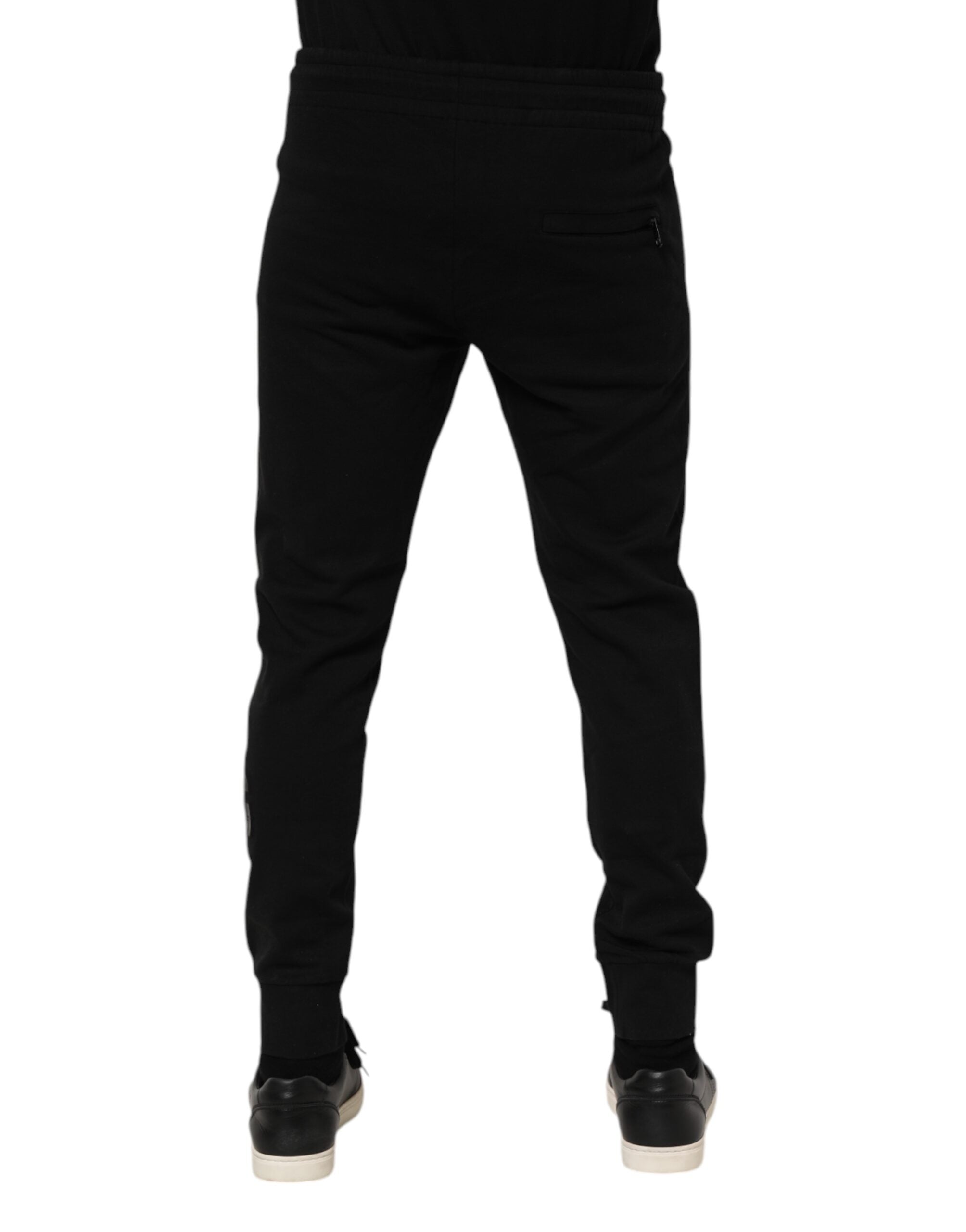 Dolce & Gabbana Black Cotton Jogger Jogging Men Trouser Pants