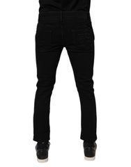 Dolce & Gabbana Black Cotton Skinny Jeans Men Trouser Pants