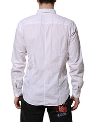 Dolce & Gabbana White Cotton STAFF Long Sleeves Forma Shirt
