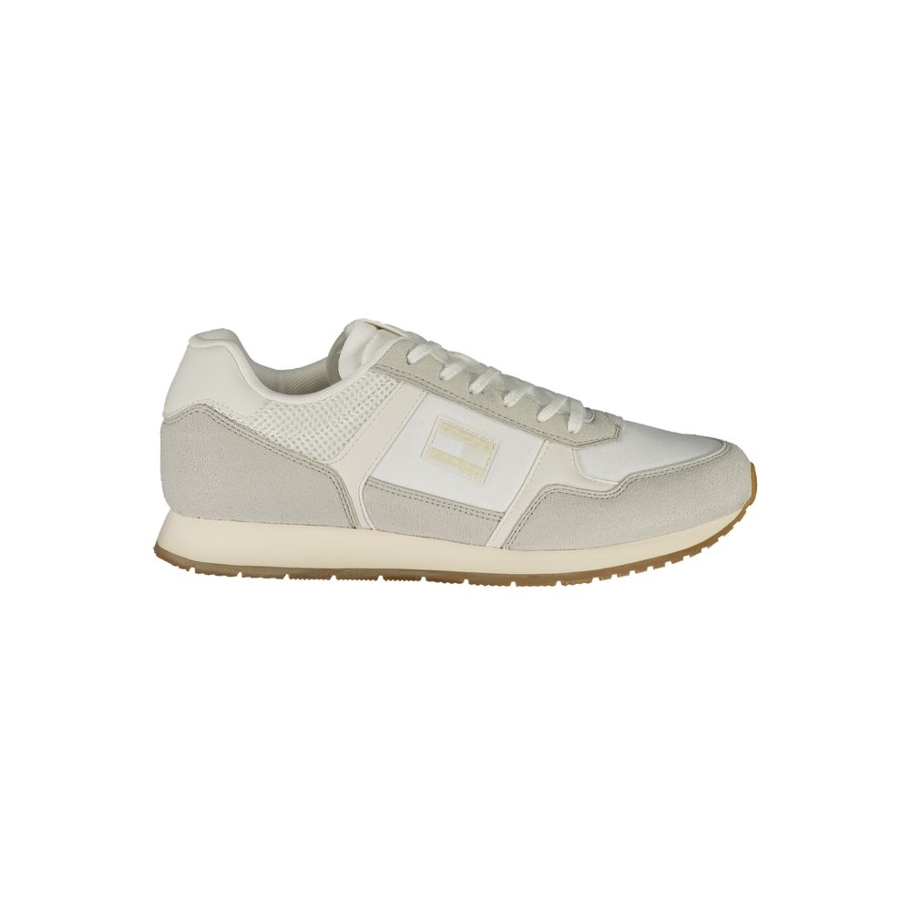 Hvite polyester herresneakers