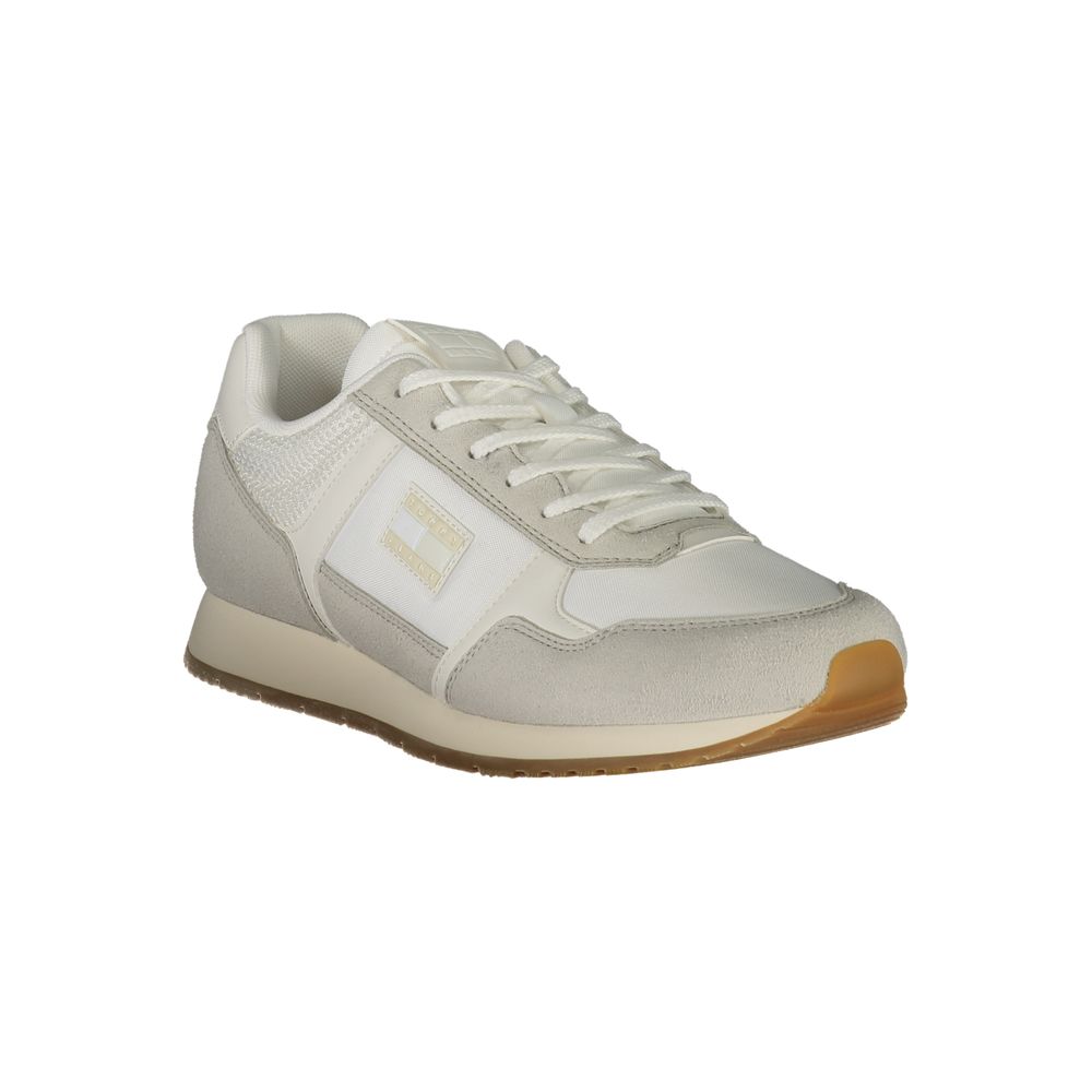 Hvite polyester herresneakers