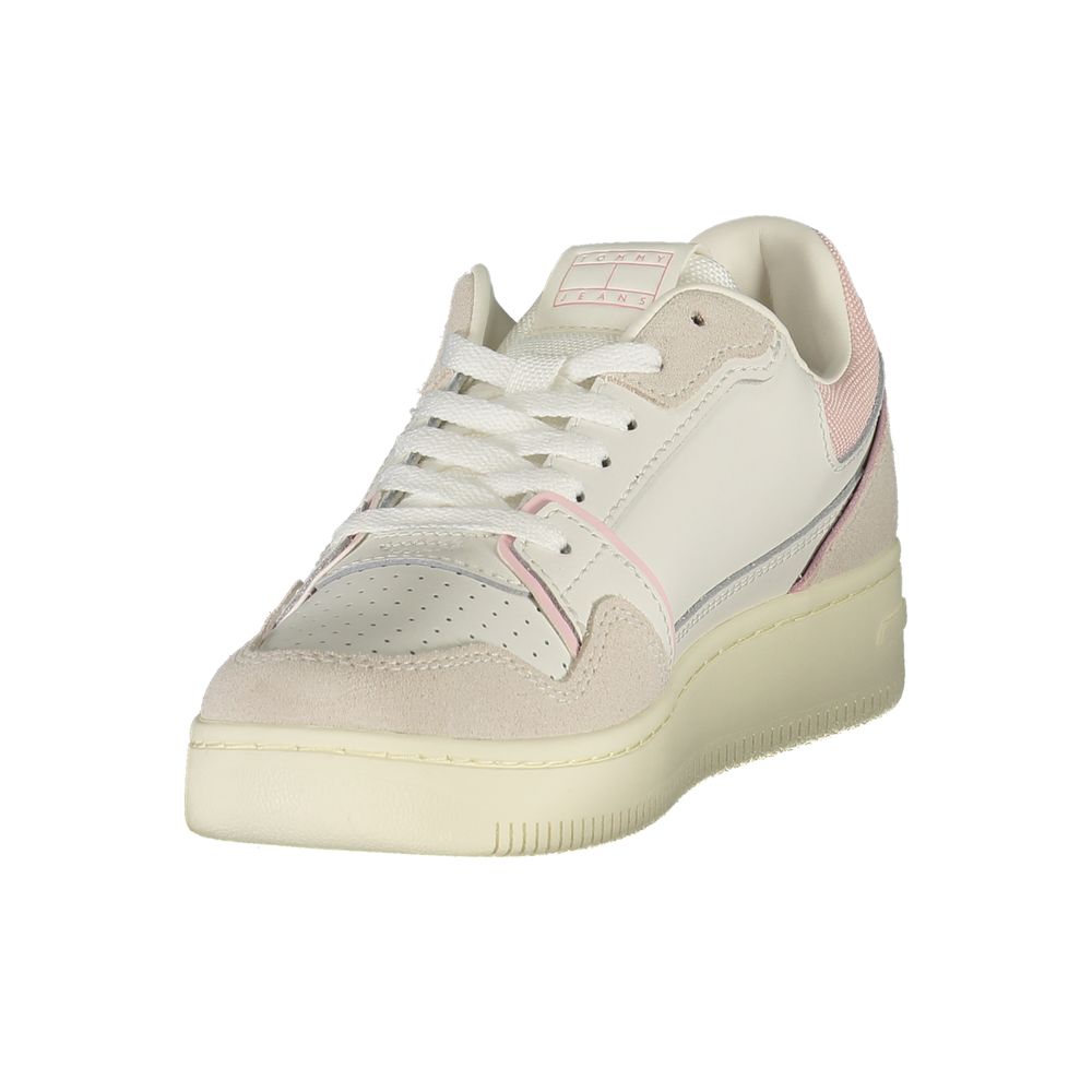 Vita lädersneakers för kvinnor