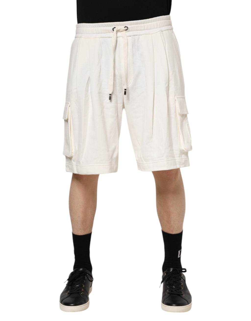 Vita bomulls cargo bermuda sweatshorts shorts