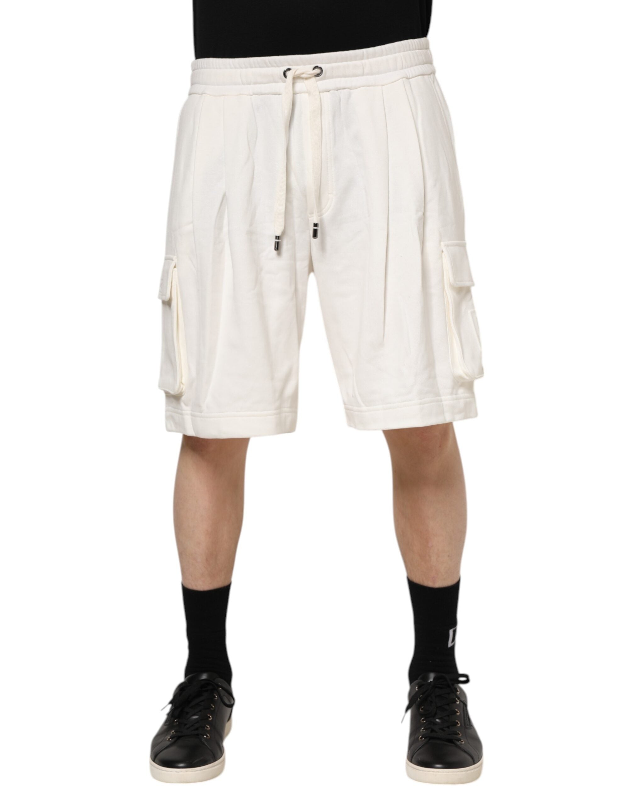 Vita bomulls cargo bermuda sweatshorts shorts