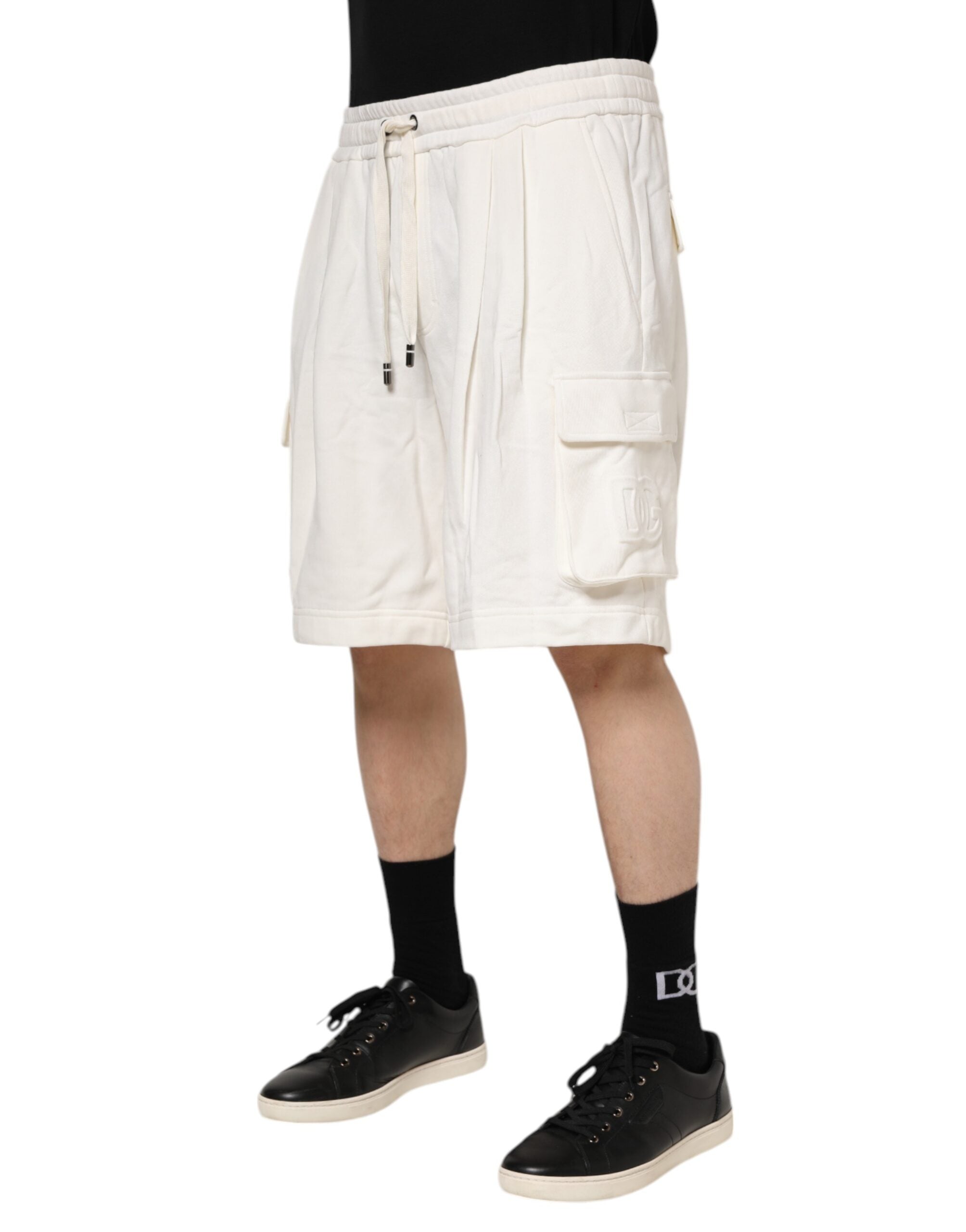 Vita bomulls cargo bermuda sweatshorts shorts
