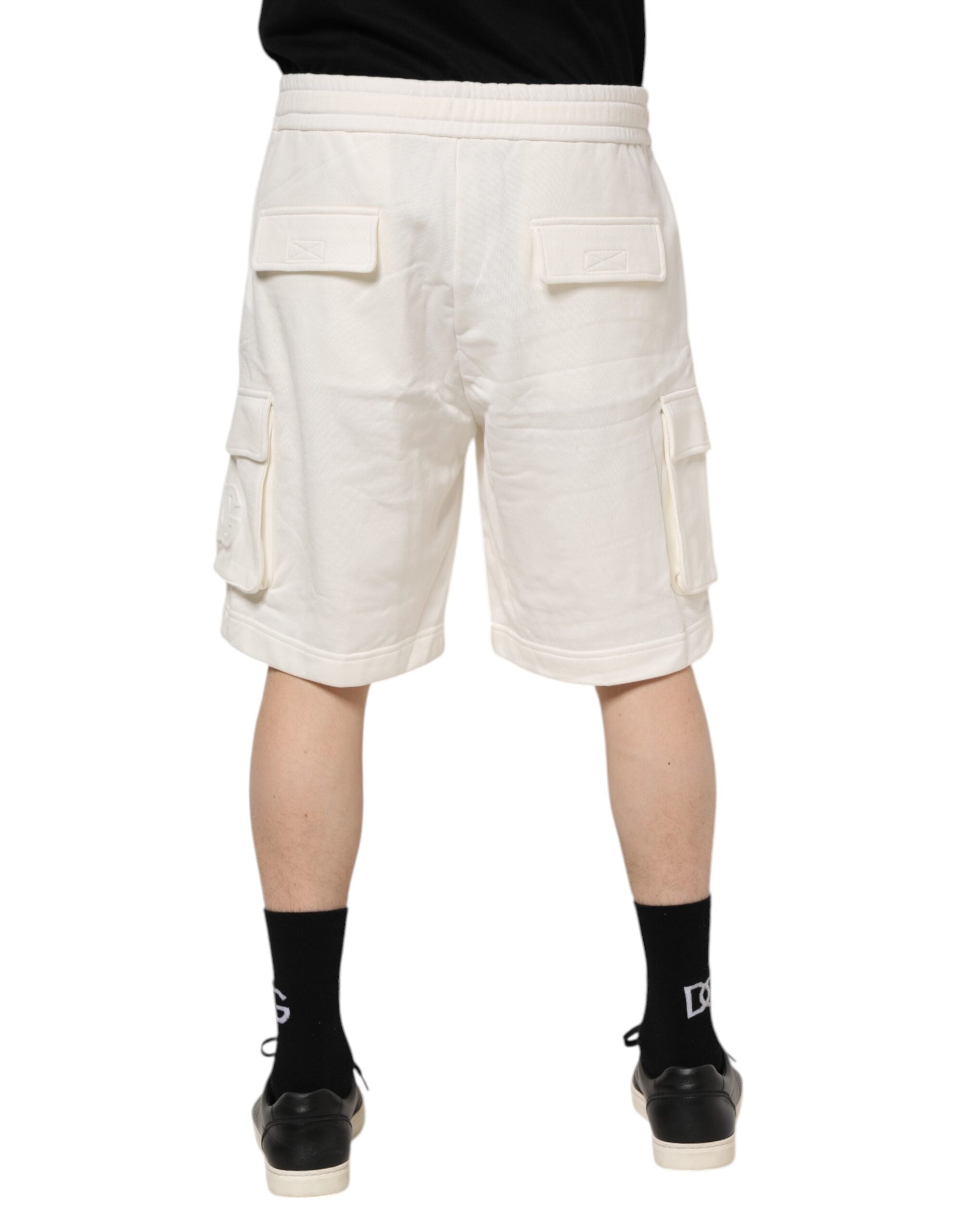 Vita bomulls cargo bermuda sweatshorts shorts