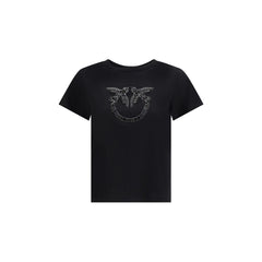 PINKO Black Cotton T-Shirt