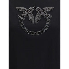 PINKO Black Cotton T-Shirt