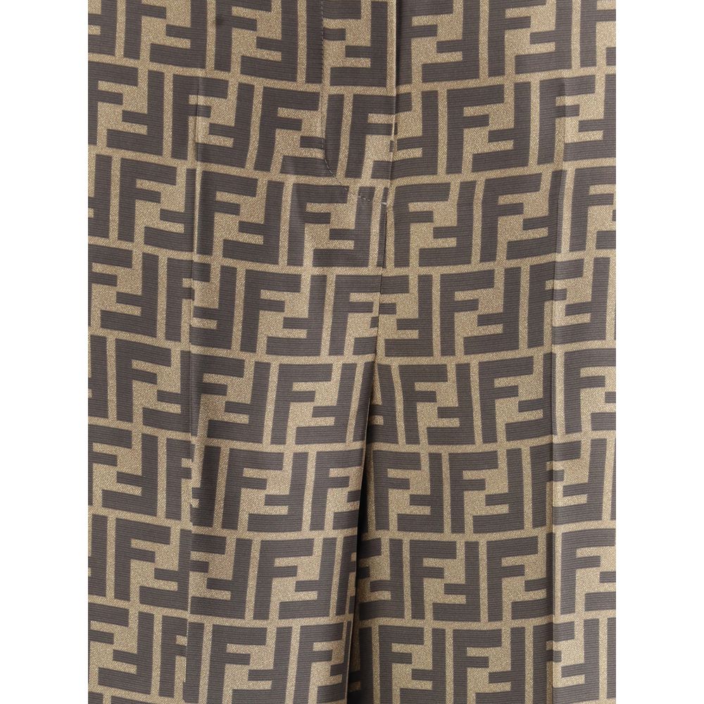 Monogrammönster sidenbyxor