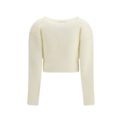 Alessandra Rich White Mohair Cardigan