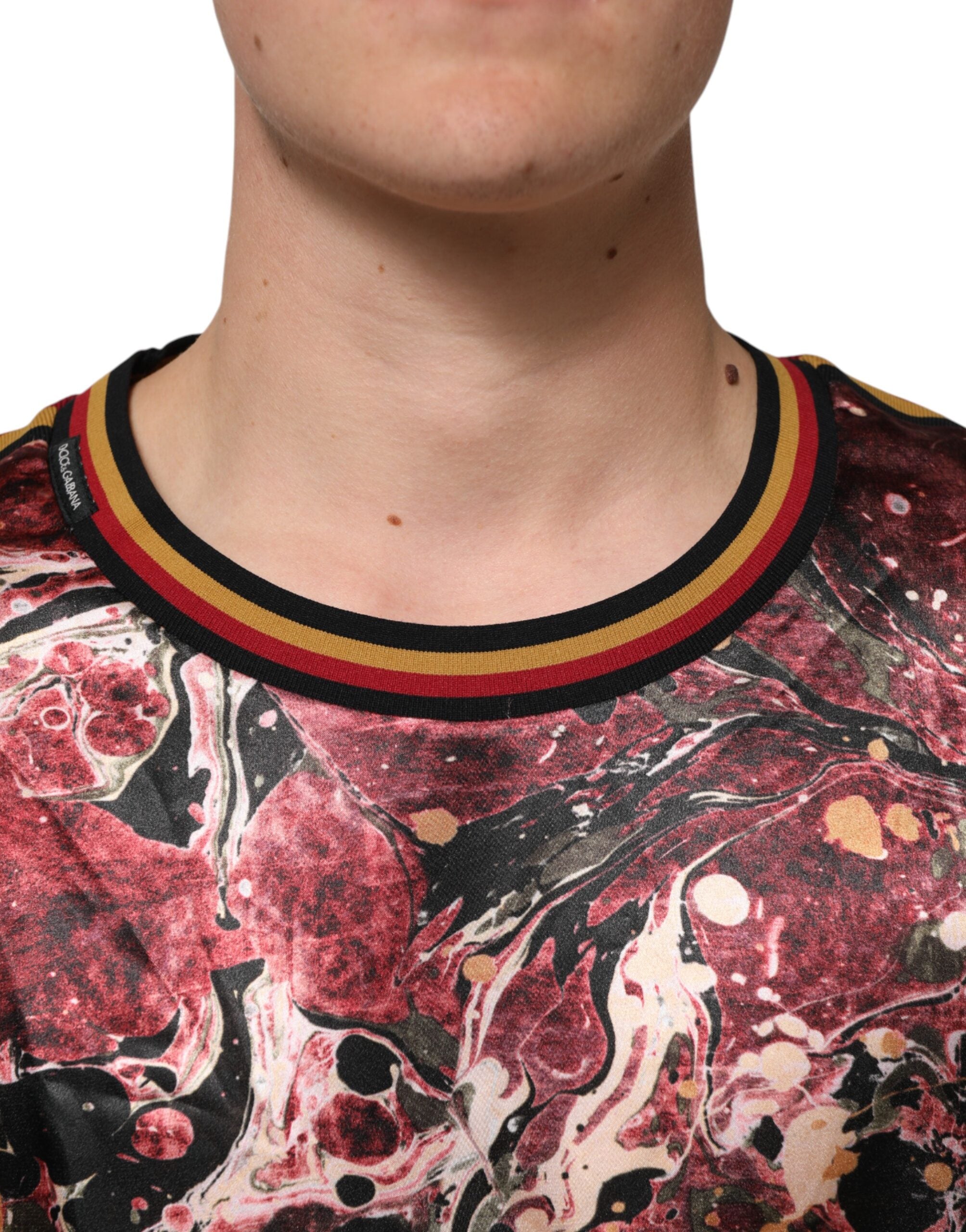 Flerfarget polyester marmortrykk oversized t-skjorte