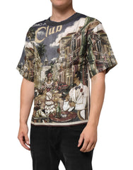Dolce & Gabbana Palermo Jazz Club Linen Crew Neck Men T-shirt