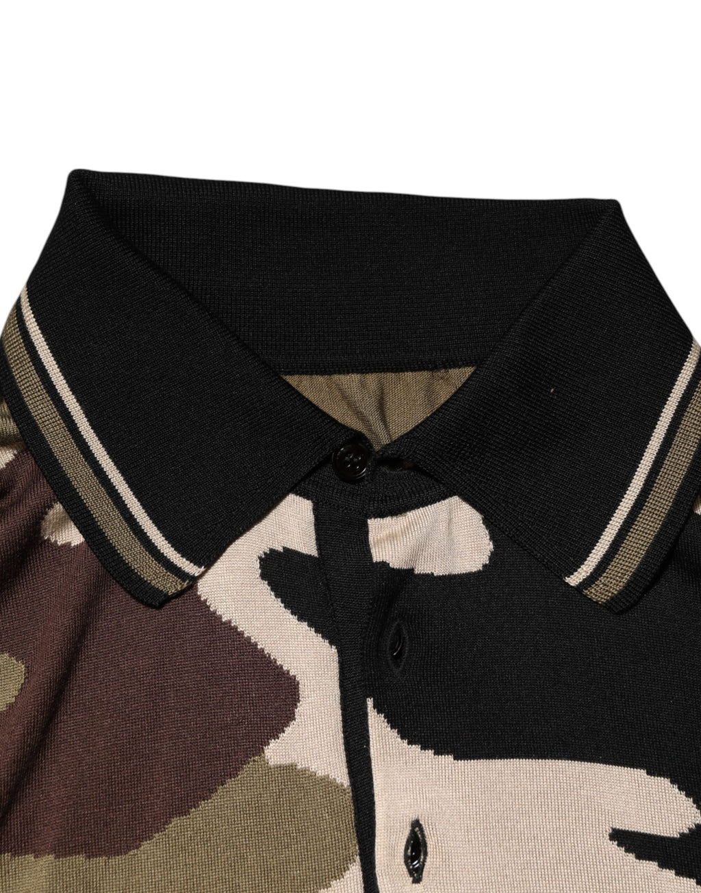 Kamouflagebrun sidenmilitärpolo-t-shirt