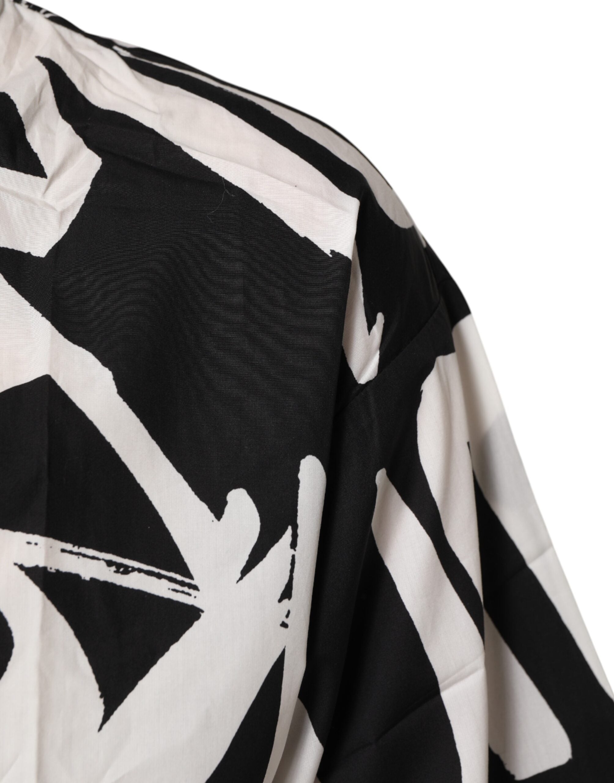 Svart-hvit bomulls-oversized graffiti-t-skjorte