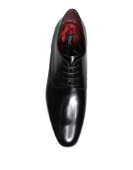 Dolce & Gabbana Men Dress Black Calfskin Leather Derby Shoes