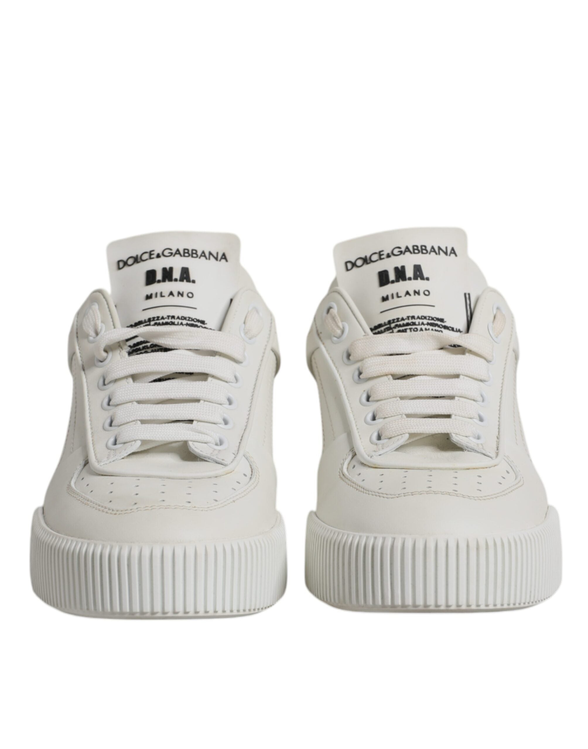 Dolce & Gabbana White Miami Leather Low Top Sneakers Shoes