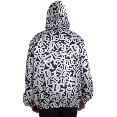 Dolce & Gabbana White Black Logo Hooded Full Zip Bomber Jacket