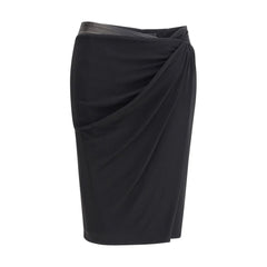 Versace Black Viscose Midi Skirt