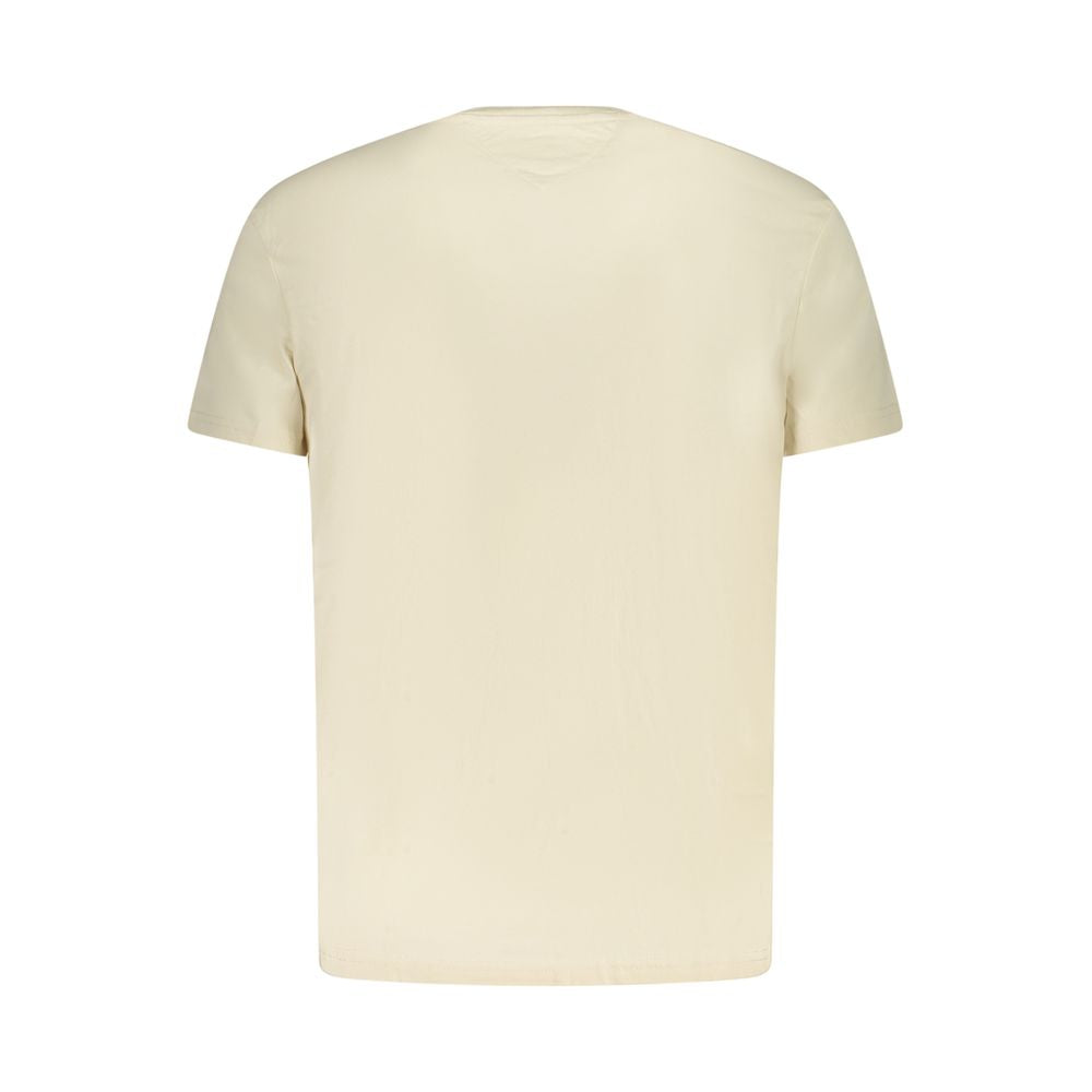 Beige bomulls-T-skjorte for menn
