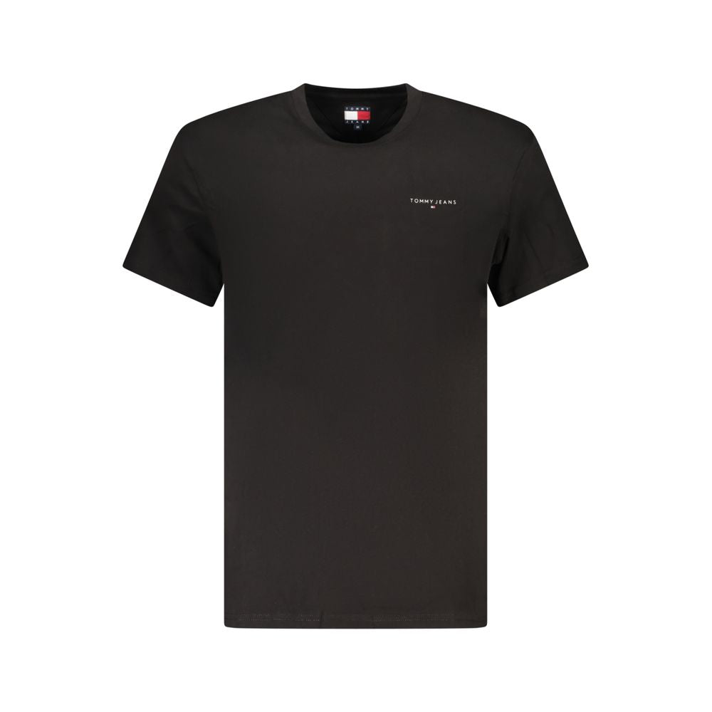 Svart bomulls-T-skjorte for menn
