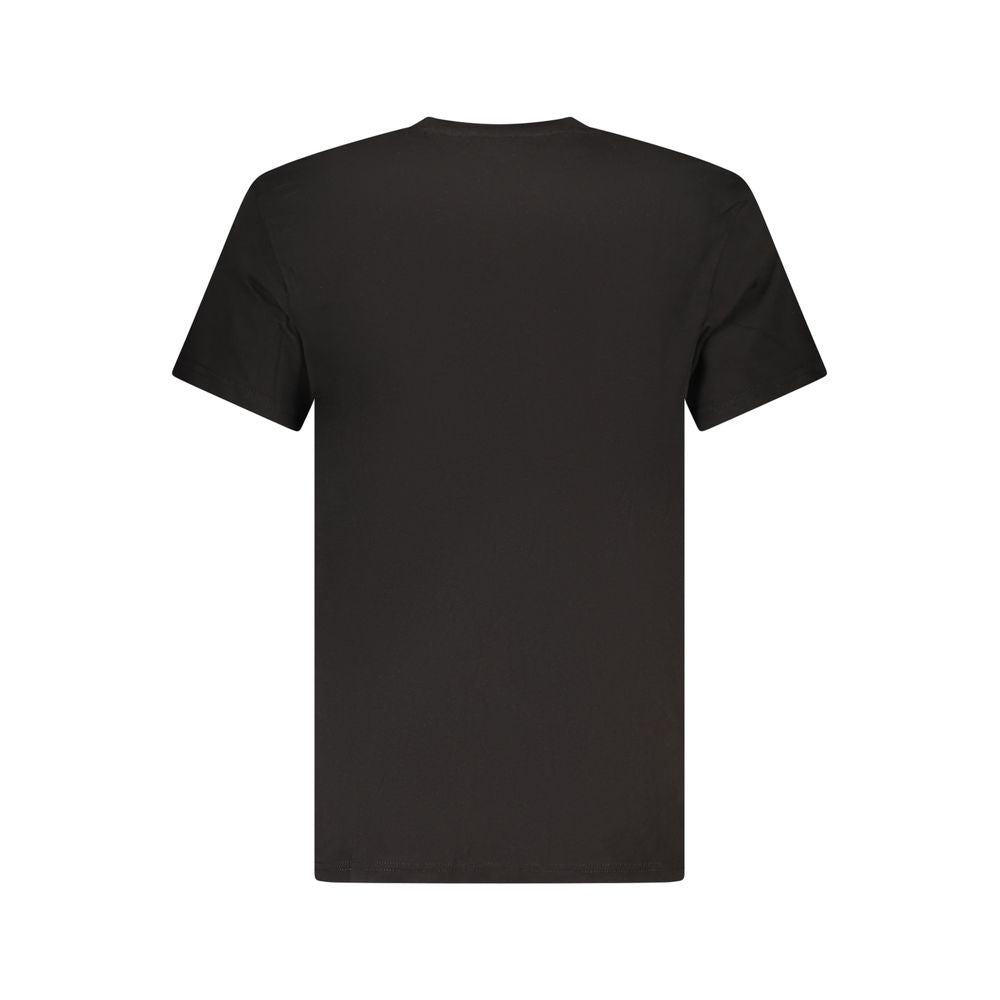 Svart bomulls-T-skjorte for menn