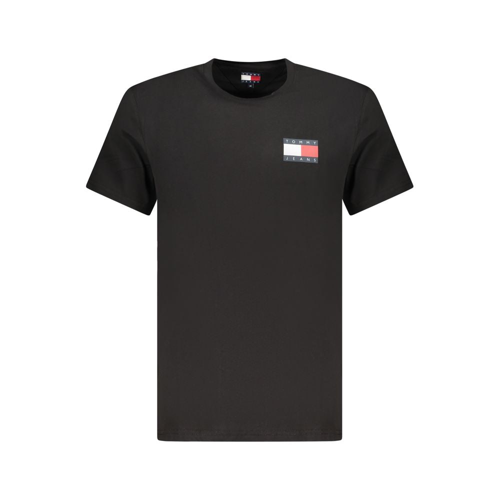 Svart bomulls-T-skjorte for menn