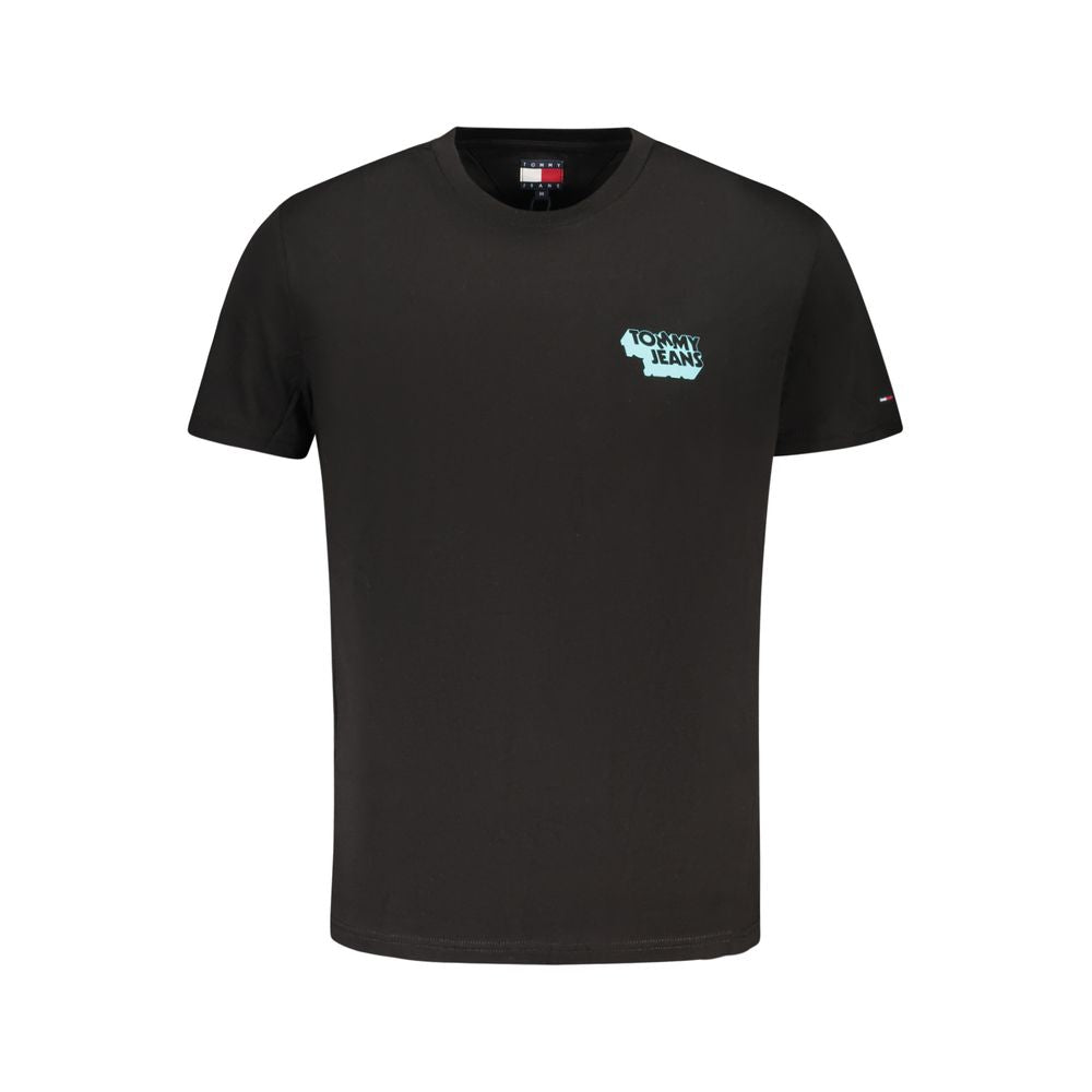Svart bomulls-T-skjorte for menn
