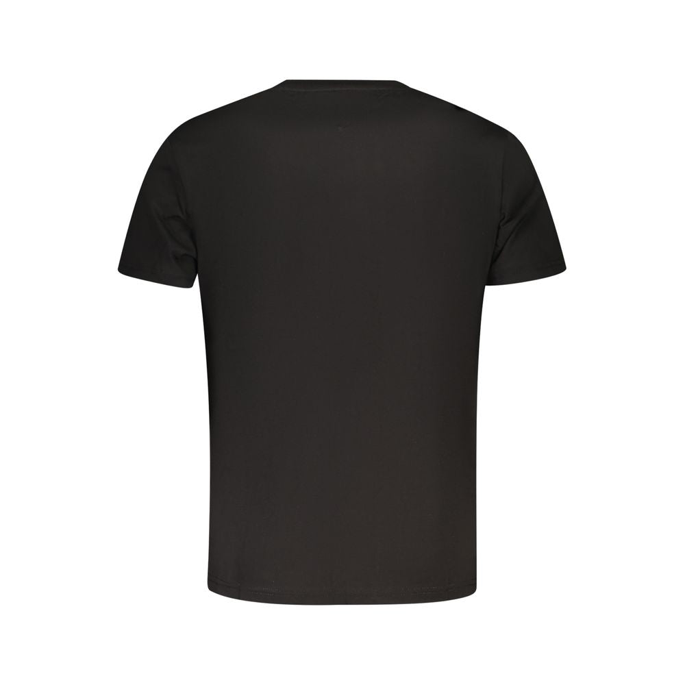 Svart bomulls-T-skjorte for menn