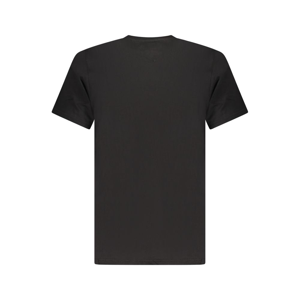 Svart bomulls-T-skjorte for menn
