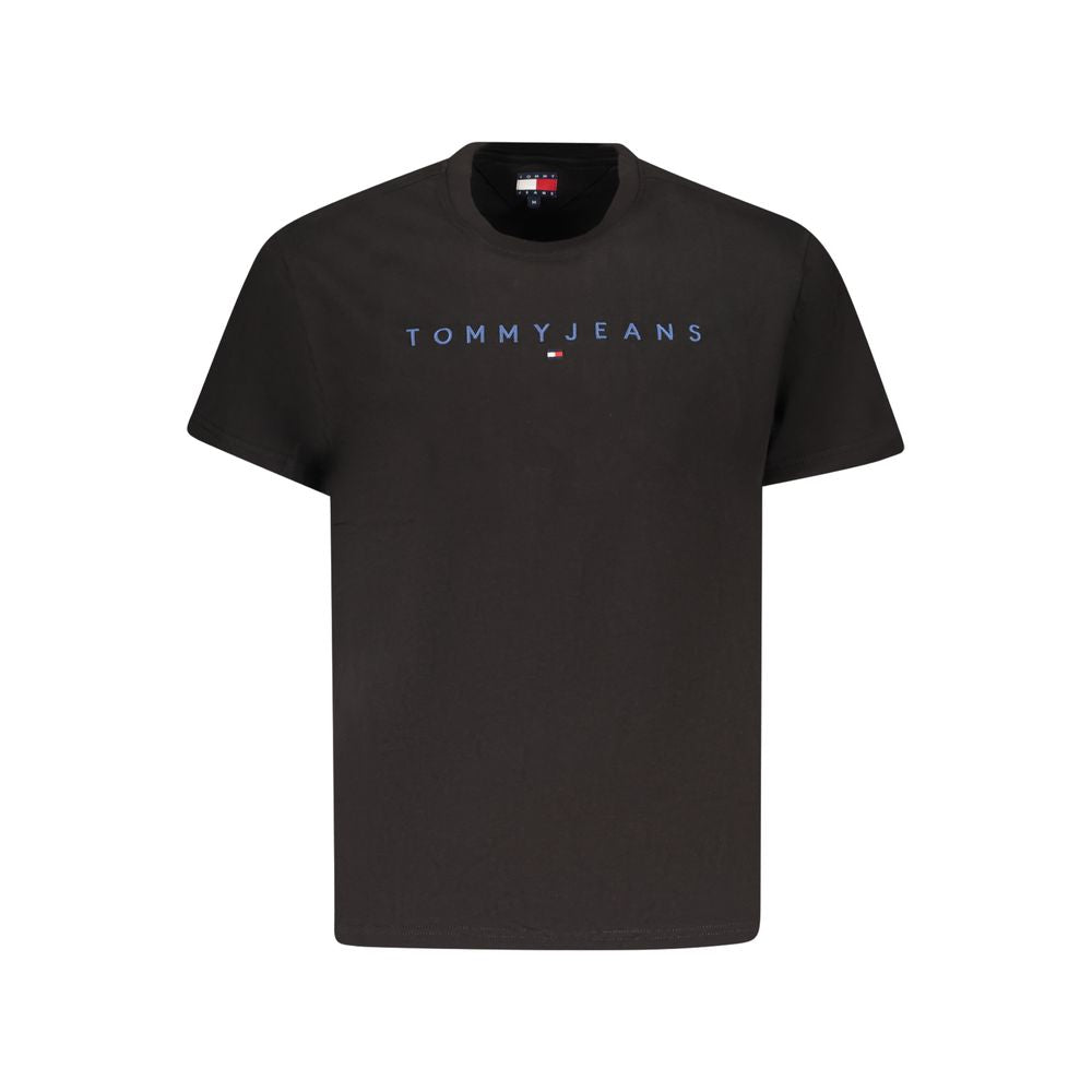 Svart bomulls-T-skjorte for menn