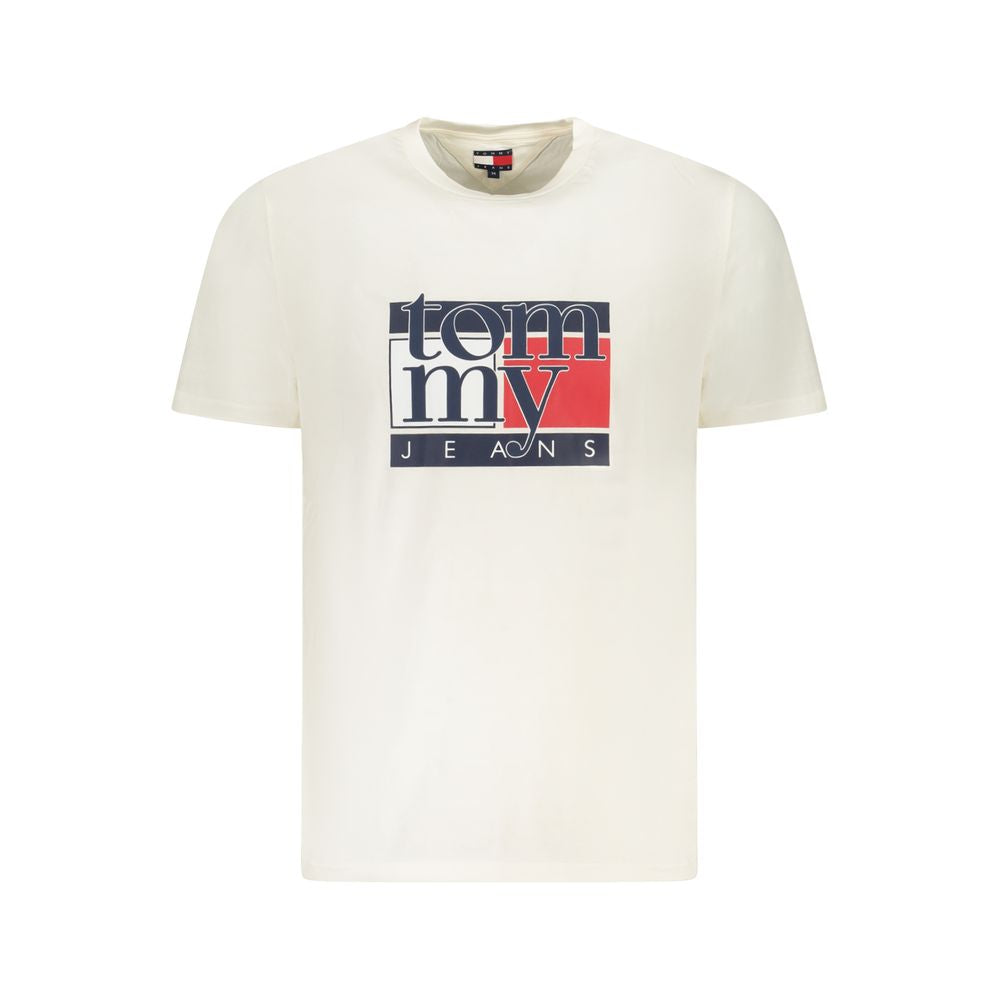 Hvit bomulls-T-skjorte for menn