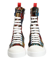 Dolce & Gabbana Multicolor Patchwork High Top Sneakers Shoes