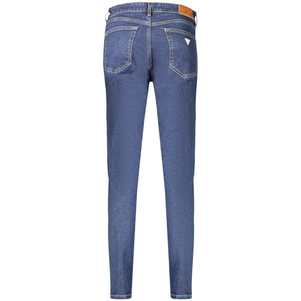 Blå bomulls skinny jeans för kvinnor