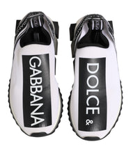 Dolce & Gabbana Black White Slip On Sorrento Sneakers Shoes