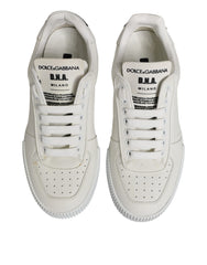 Dolce & Gabbana White Miami Leather Low Top Sneakers Shoes