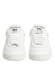 Dolce & Gabbana White Miami Leather Low Top Sneakers Shoes