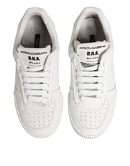 Dolce & Gabbana White Miami Leather Low Top Sneakers Shoes