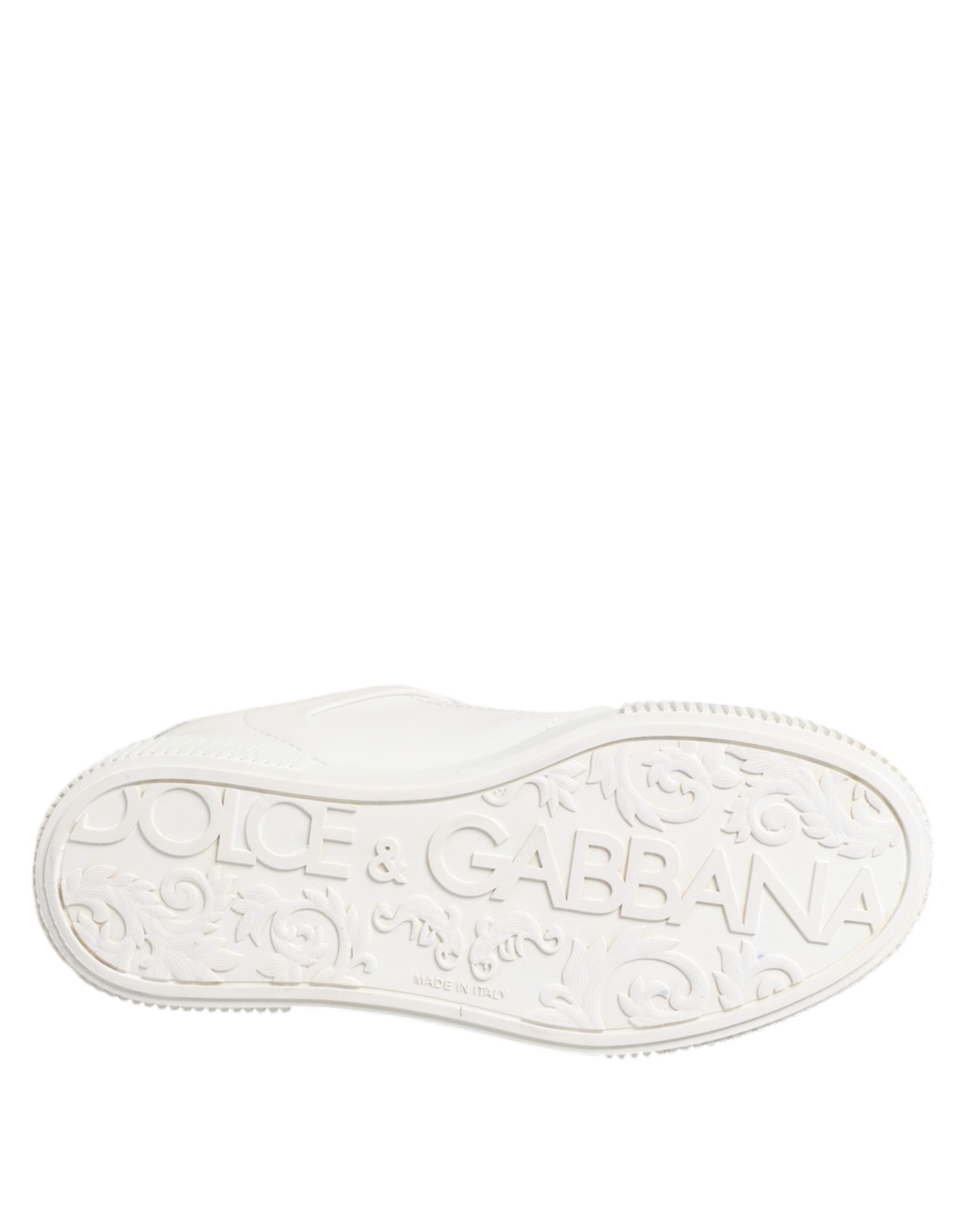 Dolce & Gabbana White Miami Leather Low Top Sneakers Shoes