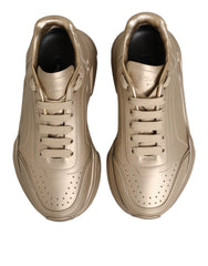 Dolce & Gabbana Gold Leather Daymaster Women Sneaker Shoes