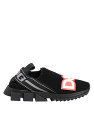 Dolce & Gabbana Black Grey Slip On Sorrento Sneakers Shoes
