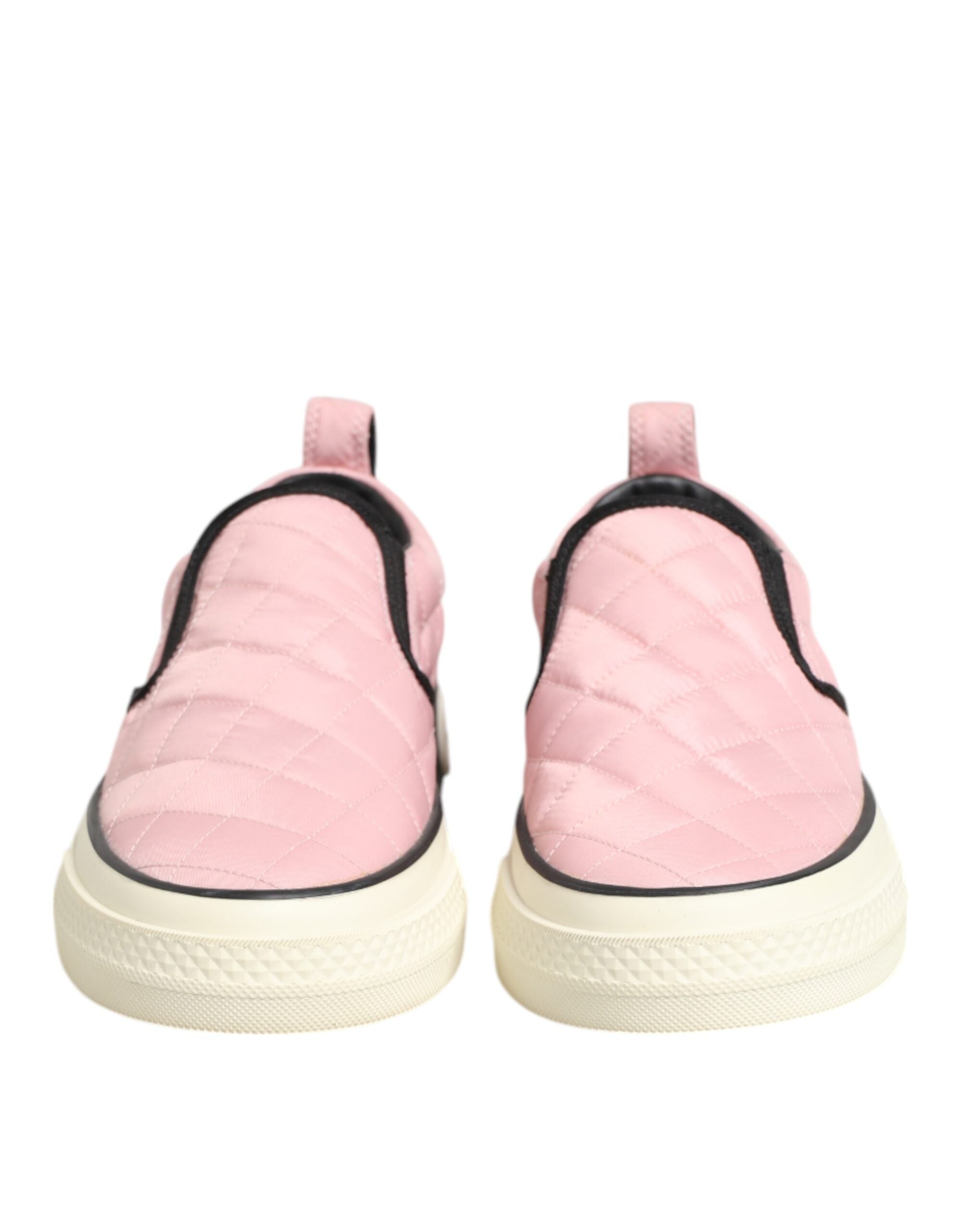 Rosa quiltade nylon slip-on sneakers