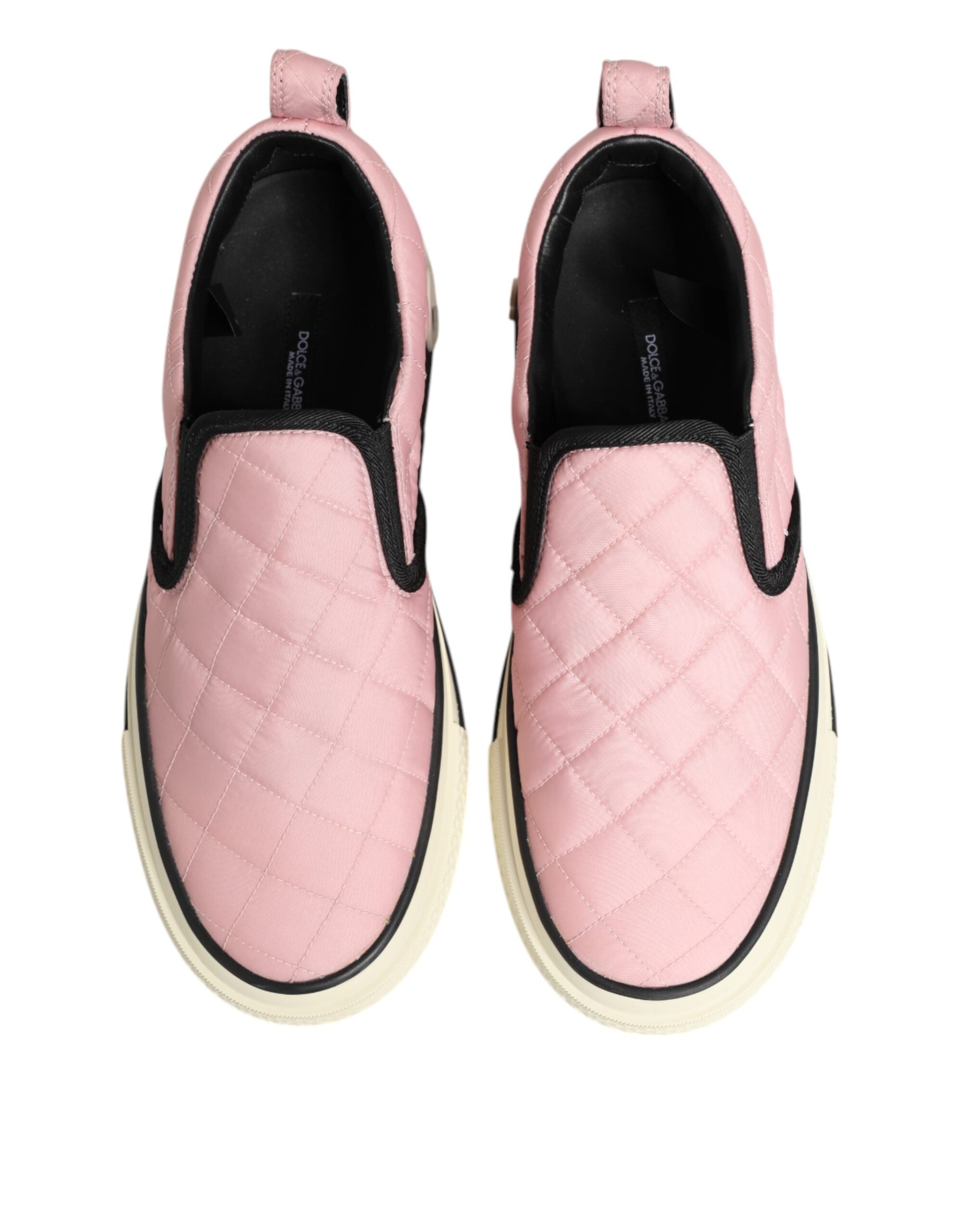 Rosa quiltade nylon slip-on sneakers