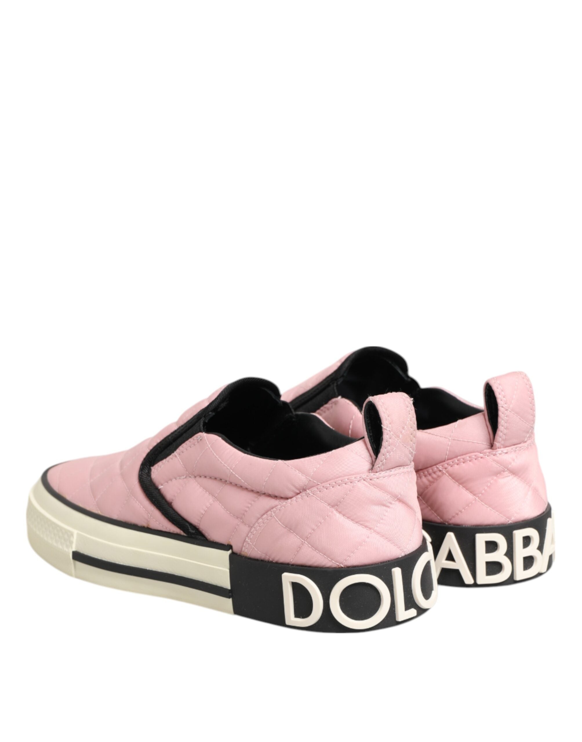 Rosa quiltade nylon slip-on sneakers
