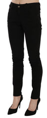 John Galliano Black Mid Waist Slim Fit Skinny Denim Casual Pants Jeans