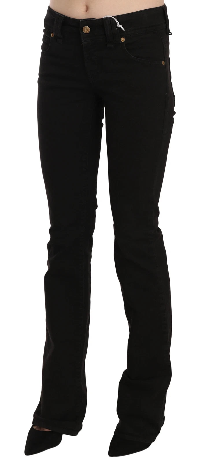 Svarta Låg Midja Slim Ben Skinny Denim Casual Jeans 