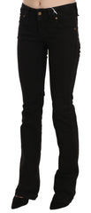 John Galliano Black Low Waist Slim Leg Skinny Denim Casual Pants Jeans