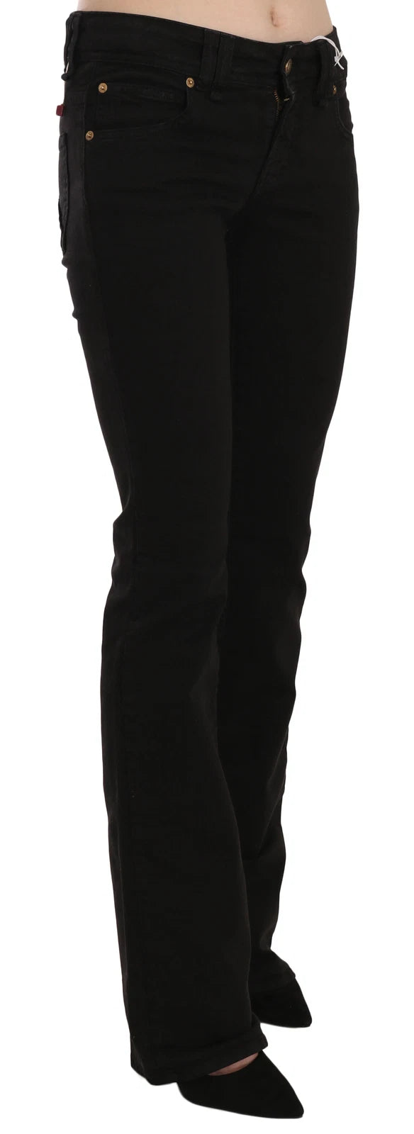 Svarta Låg Midja Slim Ben Skinny Denim Casual Jeans 